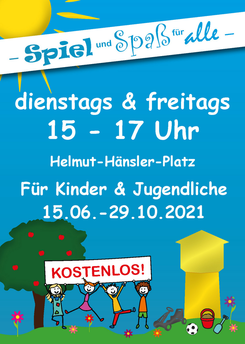 Plakat Spiel und Spaß für alle Helmut-Hänsler-Platz 2021